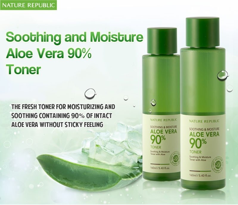 Nature Republic Soothing & Moisture Aloe Vera 90% Toner 160ml ...